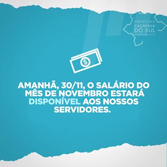 Prefeitura de Caçapava do Sul informa pagamento de servidores