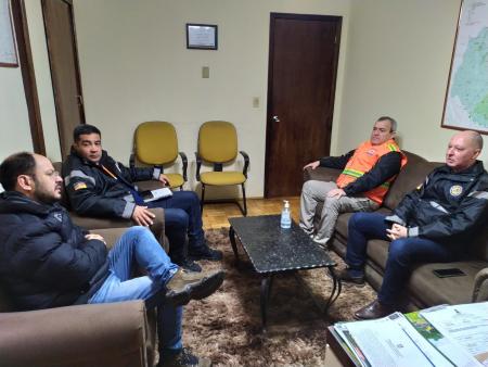 O prefeito recebeu a visita do Coordenador Regional da Defesa Civil do RS