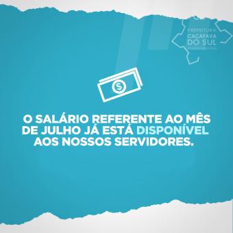 Prefeitura de Caçapava do Sul informa que o salário dos servidores já está disponível